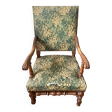 Pair of carved sheepbone armchairs with toe. Louis XIII early twentieth century