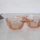 Salt and Pepper Set in pink glass, molded glass, vintage French, authentic