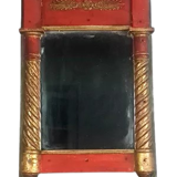 Restoration period mirror 1830 patinated gilded carved wood 48x33 cm