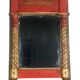 Restoration period mirror 1830 patinated gilded carved wood 48x33 cm
