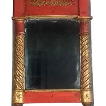 Miroir époque Restauration 1830 bois sculpté doré patiné 48x33 cm