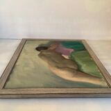 Nude woman lying down, oil on canvas.