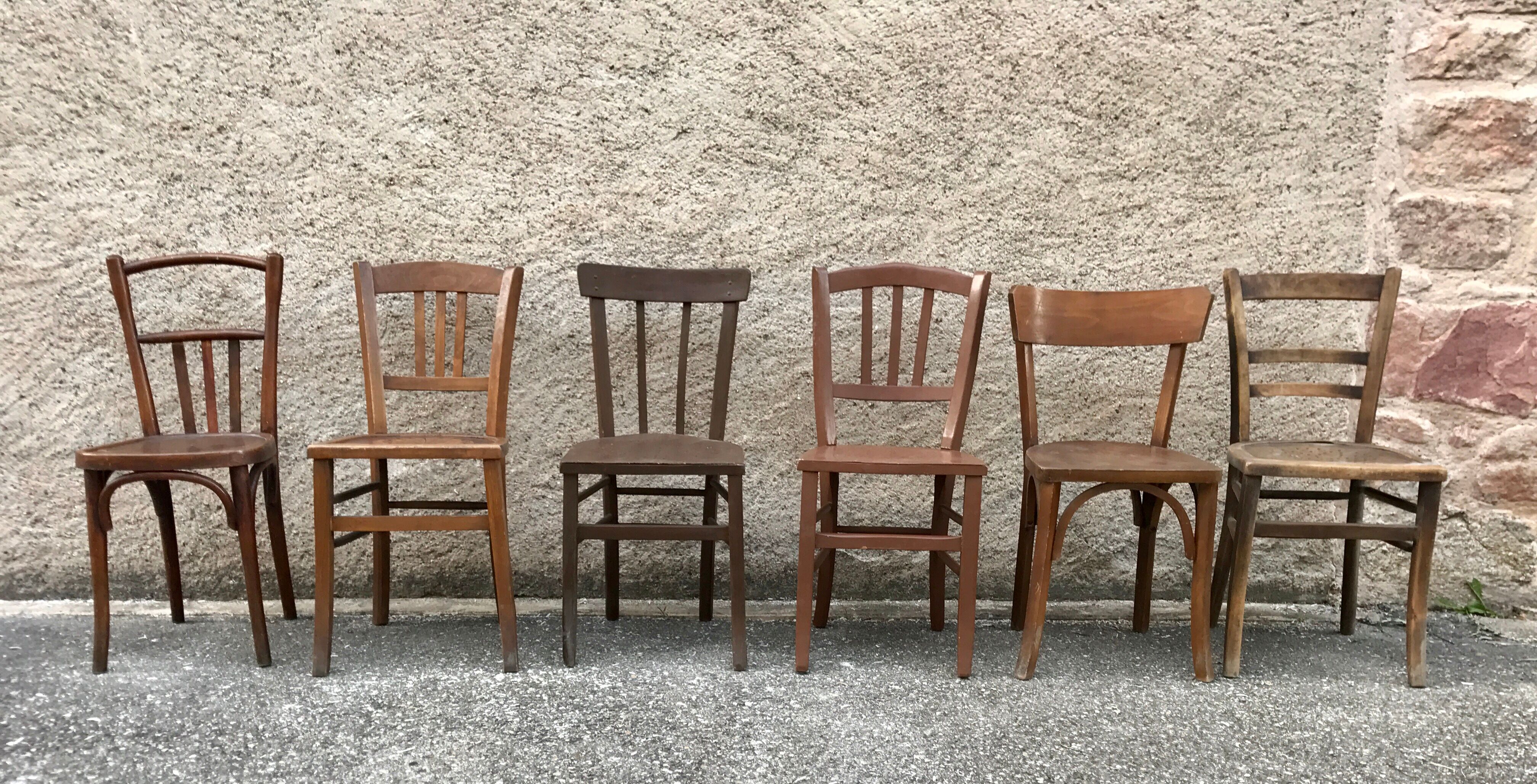 Lot de 20 chaises bistrot en bois courbé