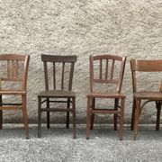 Set of 20 curved wooden bistro chairs