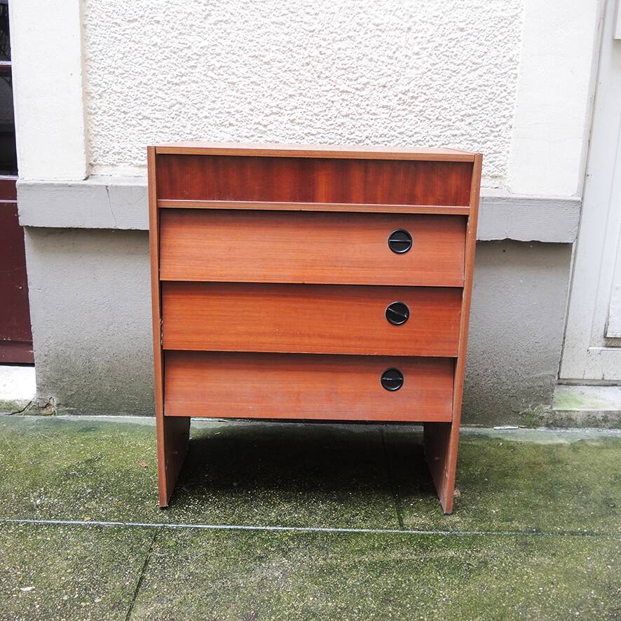 Antique Teak Veneer Shoe Cabinet