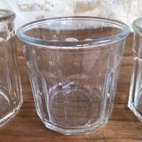 3 mismatched glass jam jars