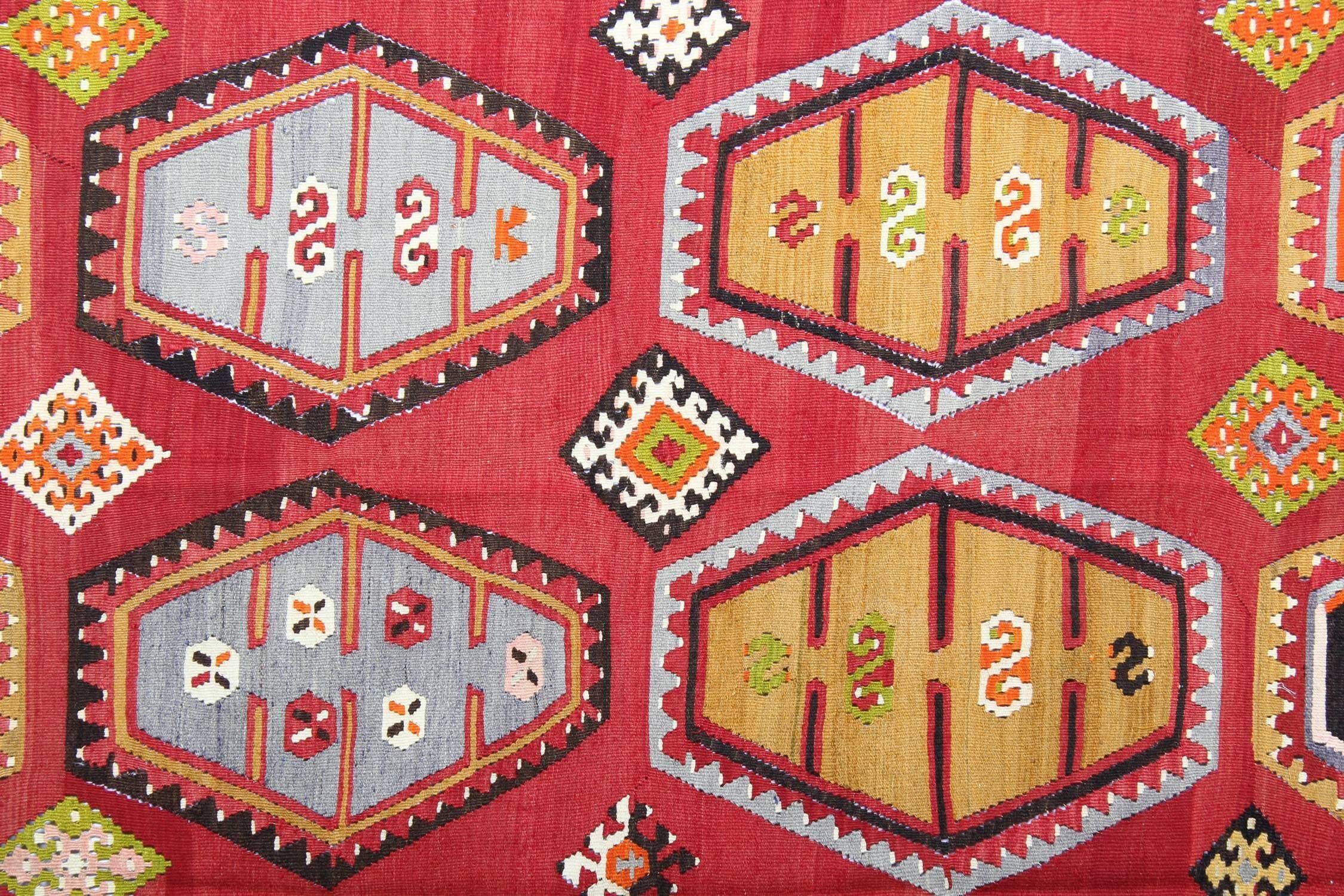 Antique Turkish Şarkışla Kilim Rug Anatolian Flatweave Rug Vintage Rust