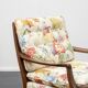 Restored 1960s armchair, floral pattern, two available.