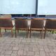 Set of 4 Dining Room Chairs - Dark Wood - Fabric - Scandinavian