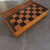 Jeu de jacquet, backgammon, dames en coffret ancien