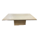 Fedam coffee table in travertine and brass from the 70s