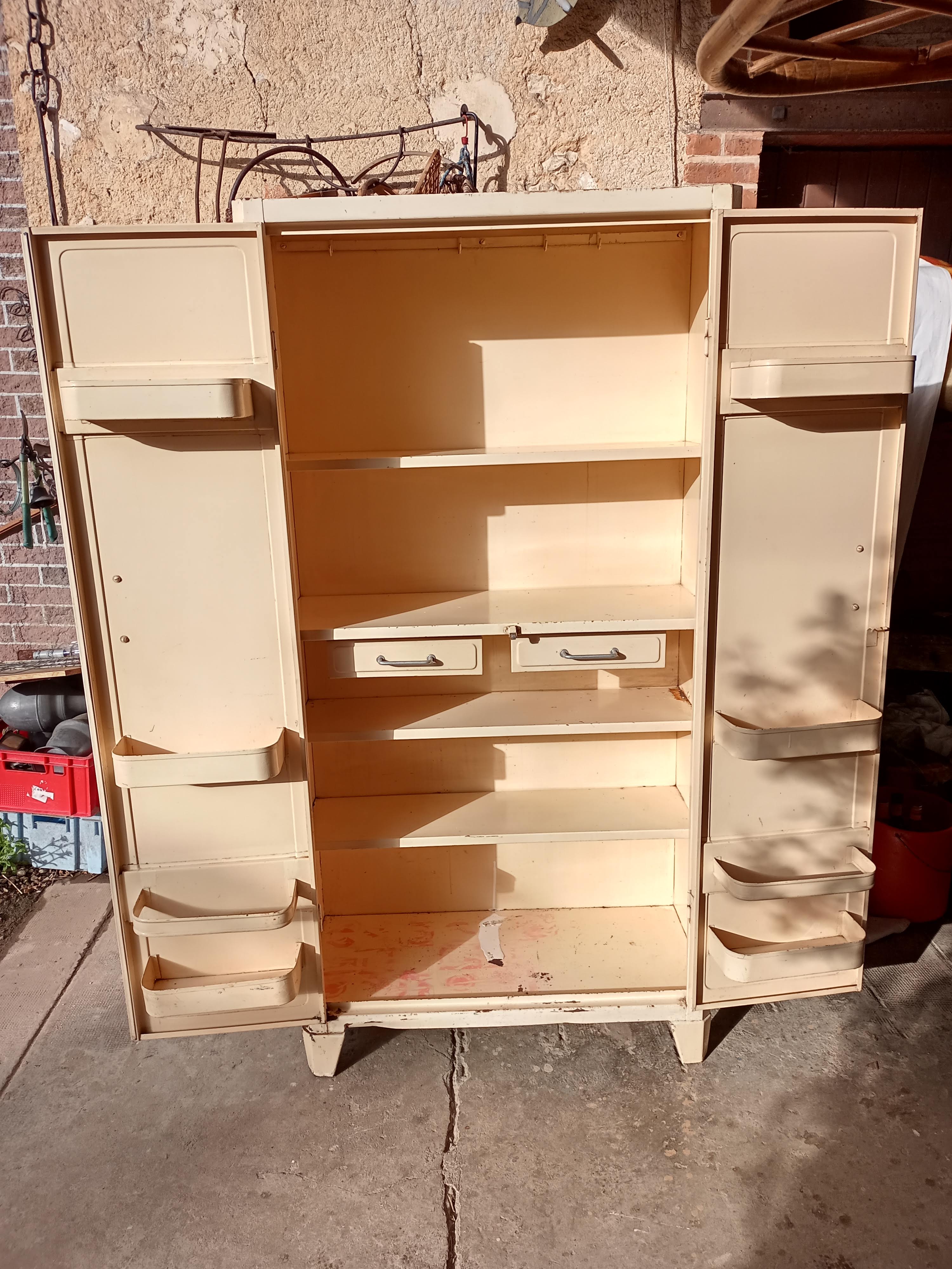 Two-door metal cabinet art deco