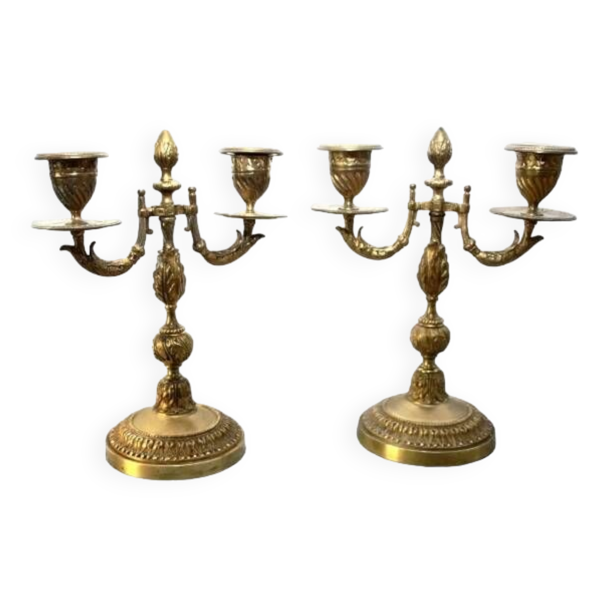 Pair of Louis XVI 19th century candlesticks