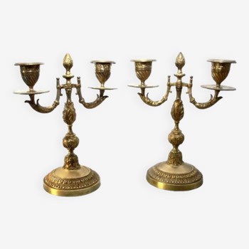 Pair of Louis XVI 19th century candlesticks