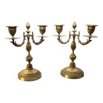Pair of Louis XVI 19th century candlesticks