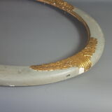 Old Art-Deco oval wood -stucco frame, 56x41 cm, 50x35 cm SB leaf