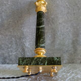 Empire style bedside lamp in bronze and green marble