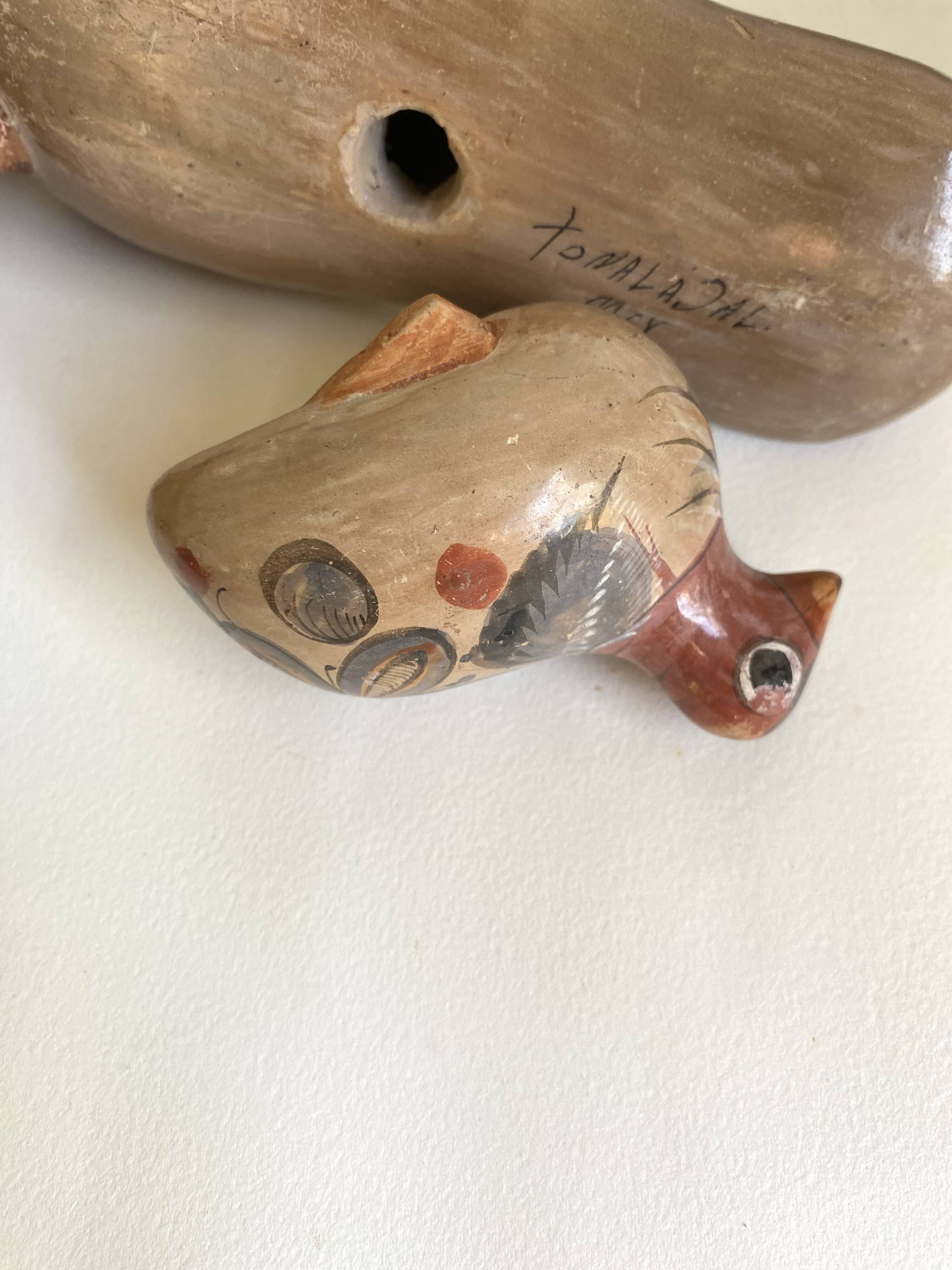 Tonala bird trio, Mexican ceramic