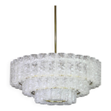 glass tube chandeliers in Murano ice by Doria, Germany, 1960s.