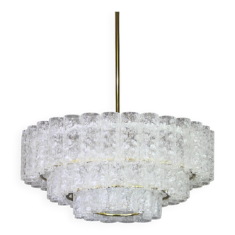 glass tube chandeliers in Murano ice by Doria, Germany, 1960s.