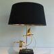 Brass Table Lamp with Wild Goose Flight, French Work, circa 1970
