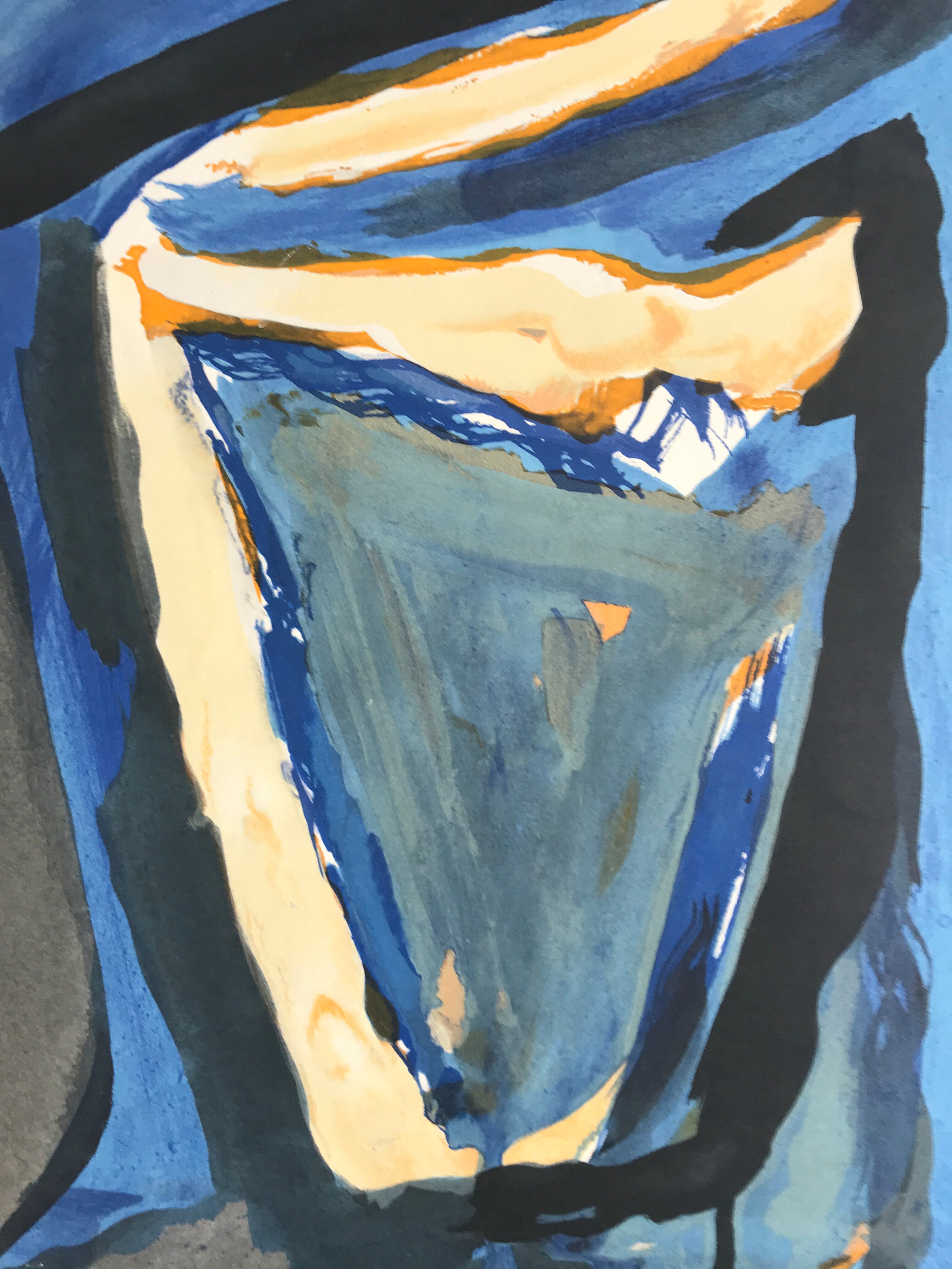 Affiche originale en lithographie de bram van velde, musée national d'art moderne, 1970