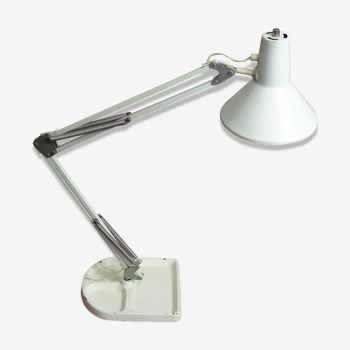 Lampe d'architecte articulée socle fonte blanche