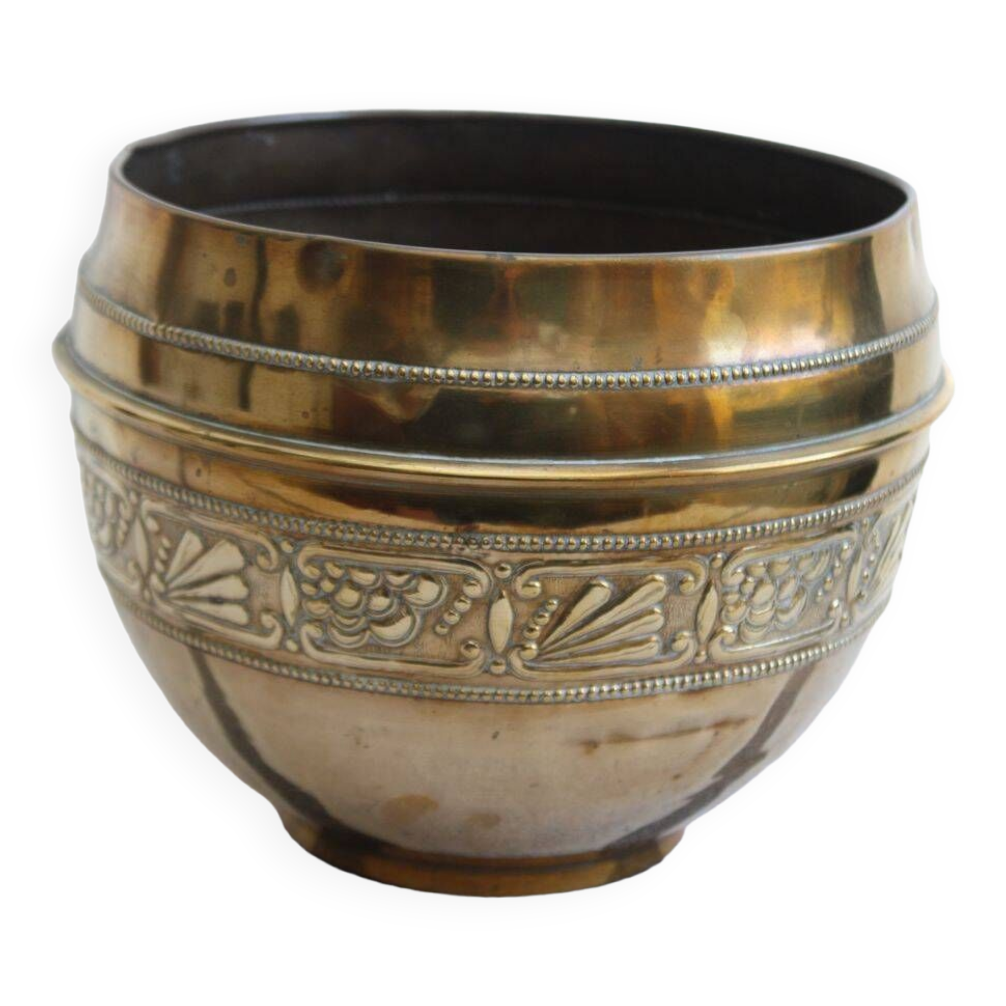 Cache-pot en laiton doré