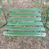 Antique folding garden chairs with wooden slats