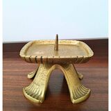 Bougeoir brutaliste en laiton