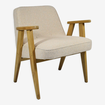 Fauteuil 366, designer J. Chierowski, années 1960, beige