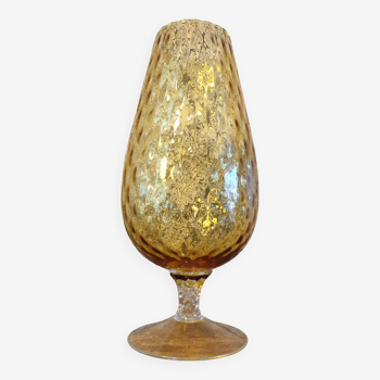 Vase yellow frosted glass