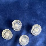 Individual salt shakers in 800 silver with two hallmarks and fluted crystal