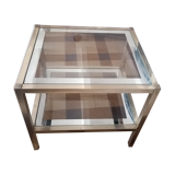Side coffee table doree glass style Hollywood regency