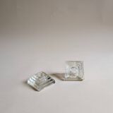 Pair of glass candlesticks
