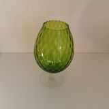 Vintage green glass vase