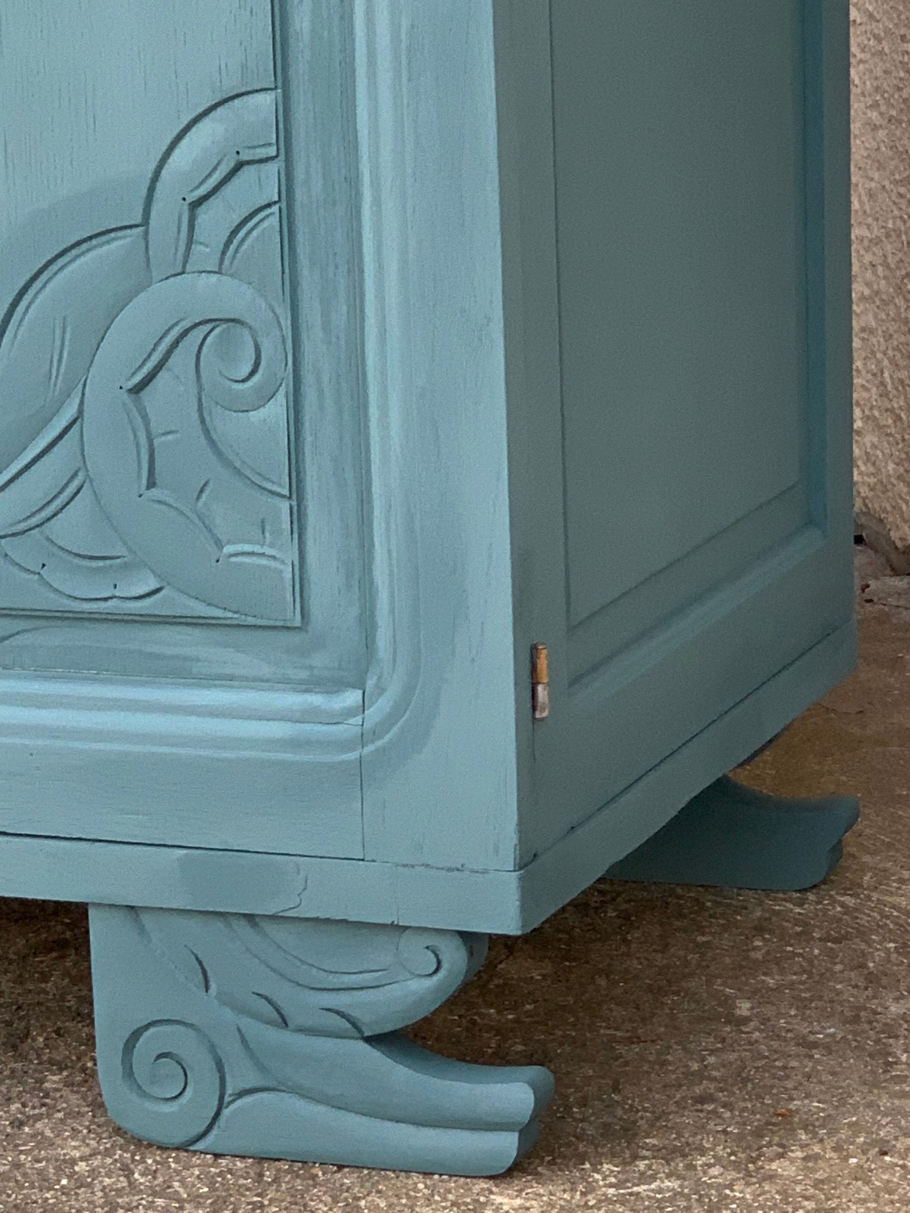 Parisian art deco wardrobe blue gray 1930