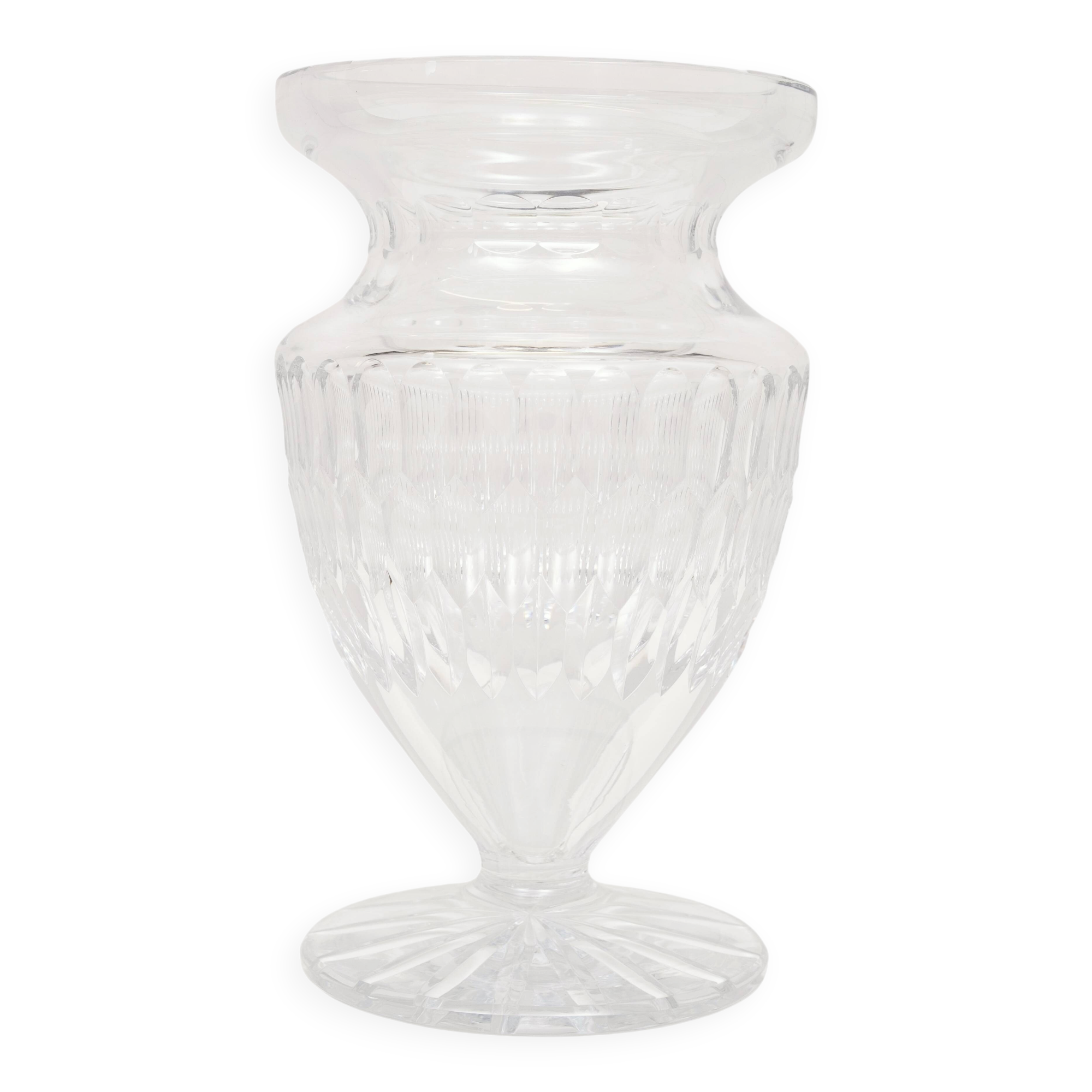 Large Cut Crystal Glass Vase 1960s Belgium