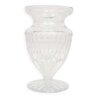 Large Cut Crystal Glass Vase 1960s Belgium