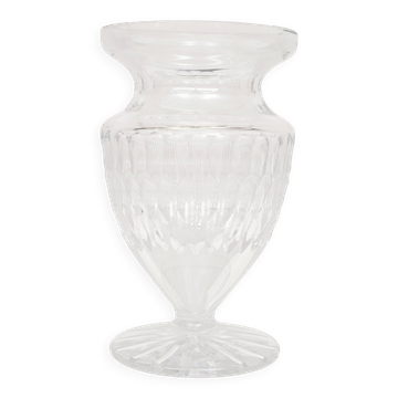 Vase en cristal taillé de grande taille des années 1960, Belgique