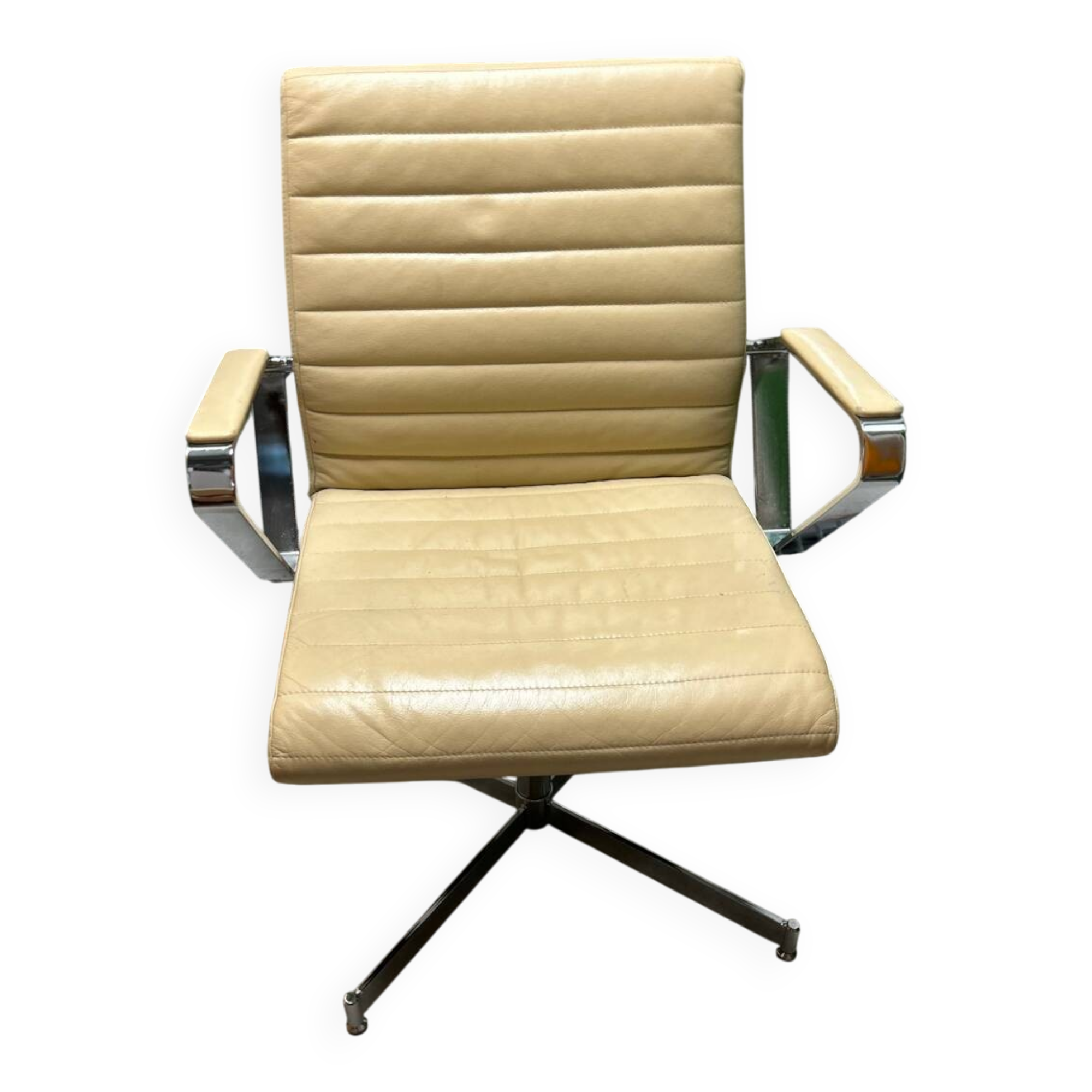 Chaise de bureau tournante en cuir