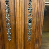 Gothic Renaissance library in solid walnut with columns around 1850