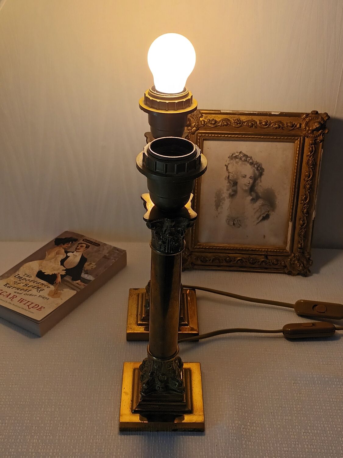 Pair of Lamp Feet in XXth Bronze