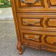 Curved bow commode Louis XV in solid wood and marquetry from the 1960s of the 20th century.