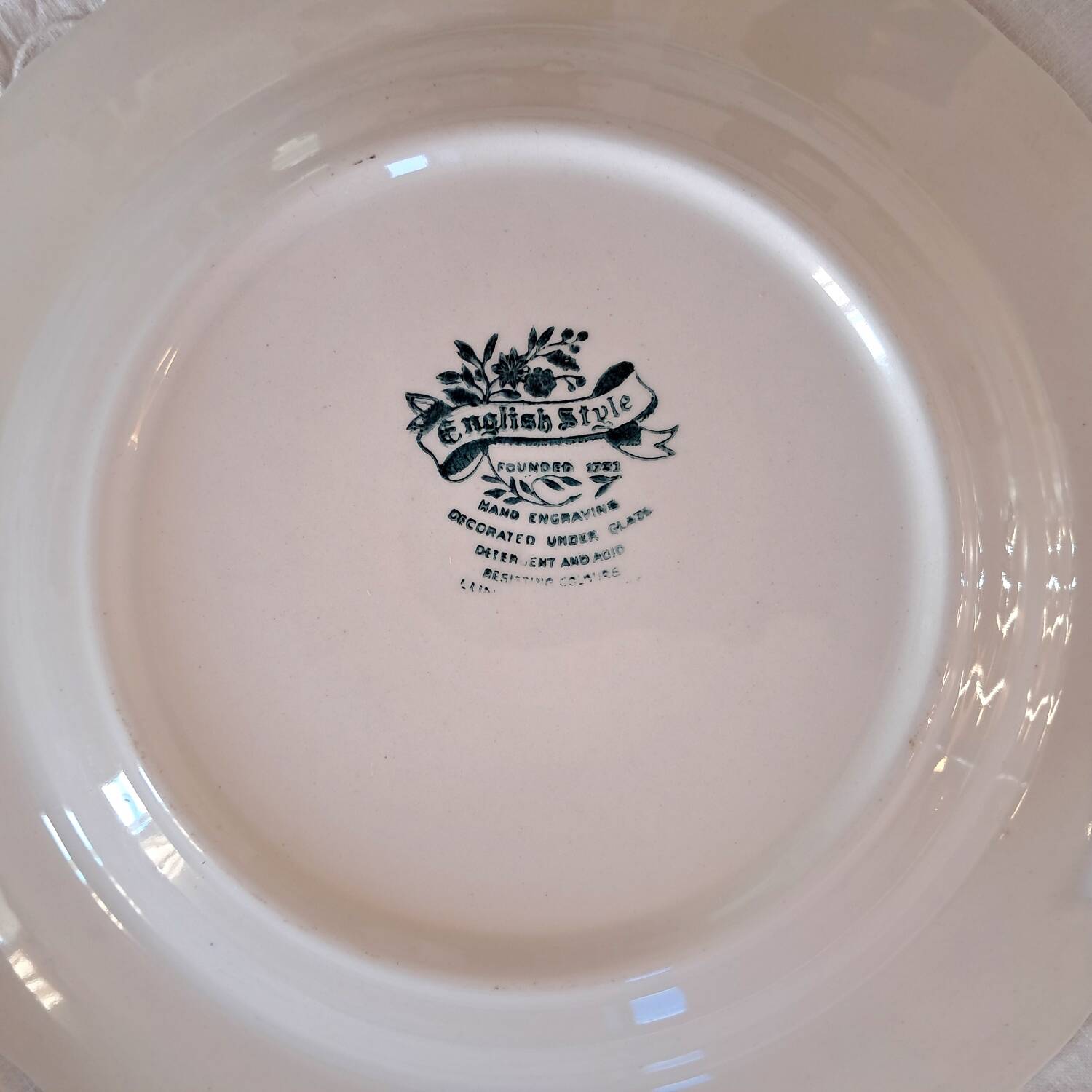 Mismatched antique soup plates
