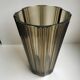 Pair of pleated smoked glass vases in the 70s