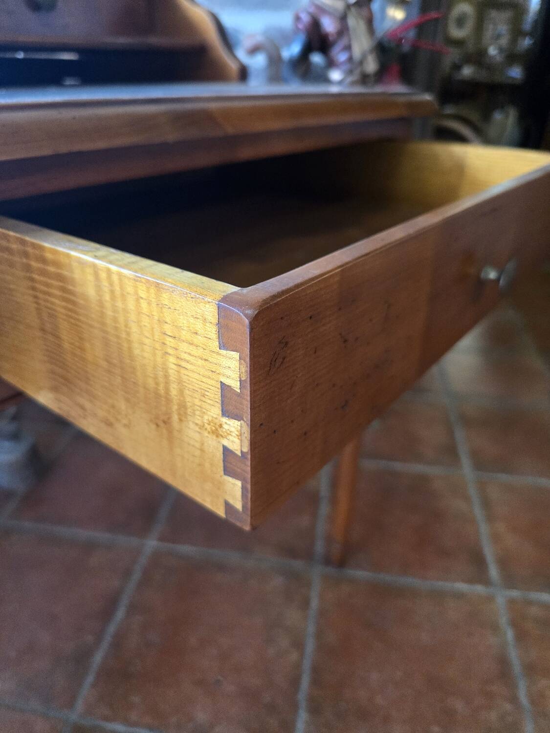 Solid cherry desk with sliding top