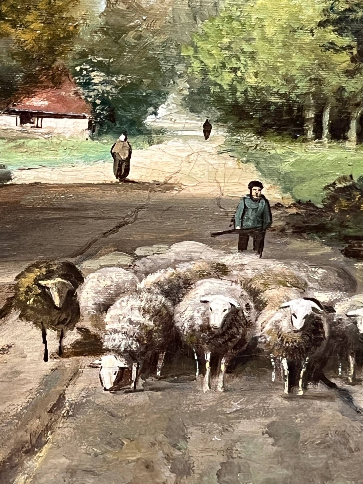 Landscape "Where time passes slowly." Oil on wood panel.