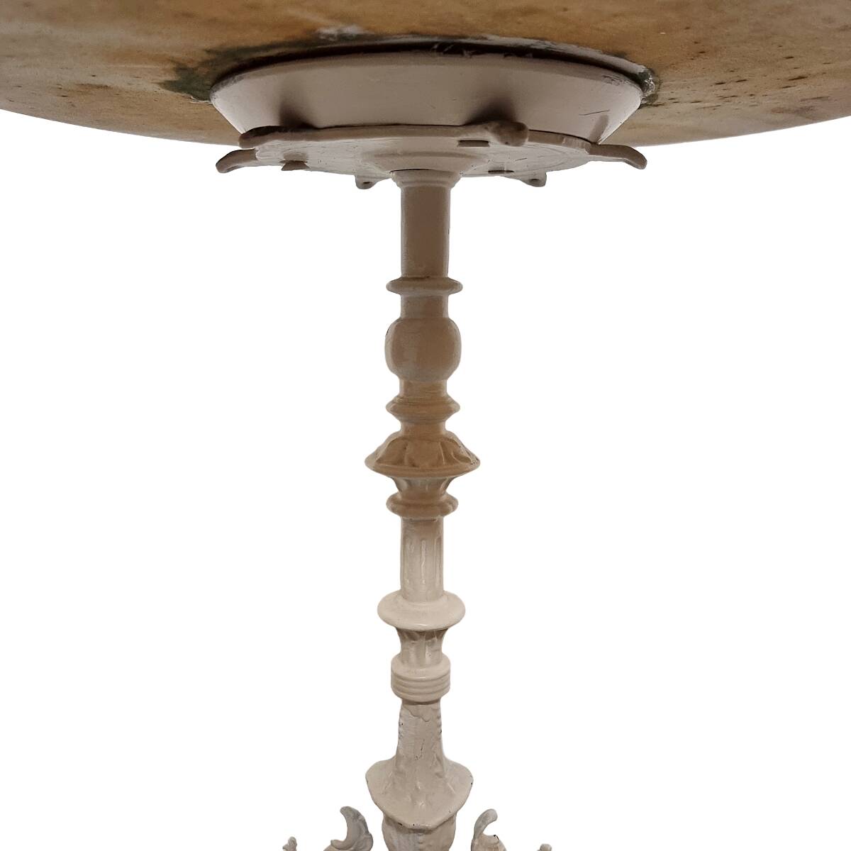 Antique French Cast Iron Side Table with marble top, circa 1890