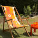 Vintage "Flower Power" Deckchair – 1970s Floral Fabric